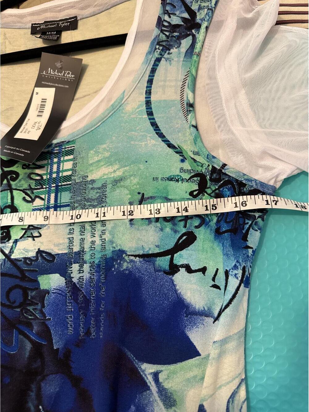 Michael Tyler Women's Artistic Print Layered Top Size M, NWT - Picture 5 of 7